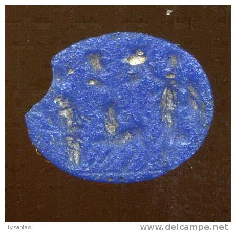 Intaille Romaine Bleue En Lapis-lazuli, Vers 100 AD, 12 Mm - Archéologie