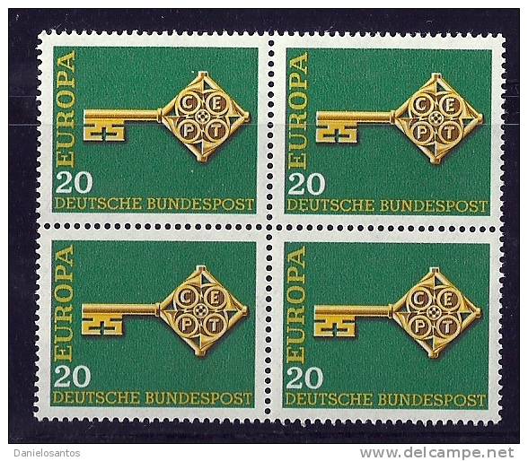 Germany Europa CEPT 1968 Block Of 4 MNH - 1968