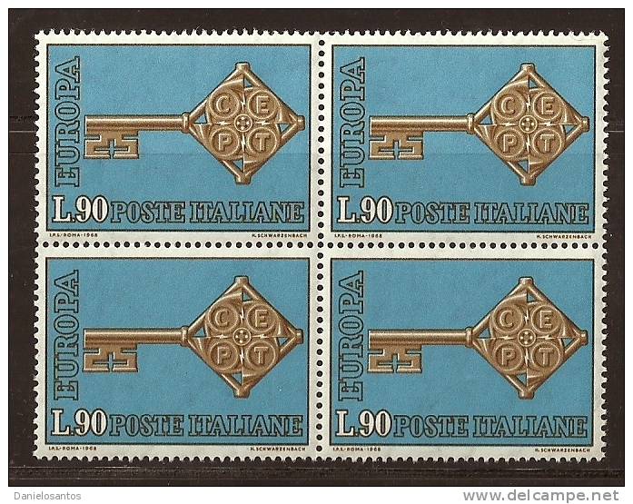 Italia Italy Europa CEPT 1968 Block Of 4  MNH - 1968