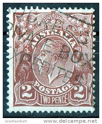 Australia 1926 King George V 2d Red-brown - Small Multiple Wmk P 13.5 Used - Actual Stamp - Centred Right - SG98 - Usati