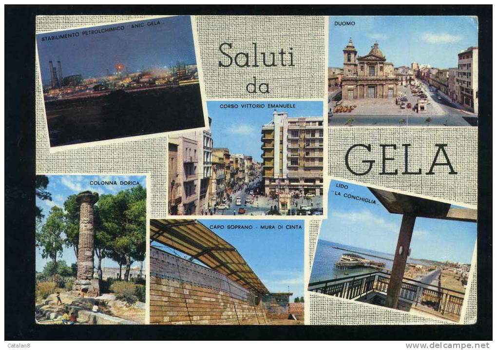 S2569 CARTOLINA POSTALE SICILIA CALTANISSETTA SALUTI DA GELA VEDUTINE FG.V. - Gela