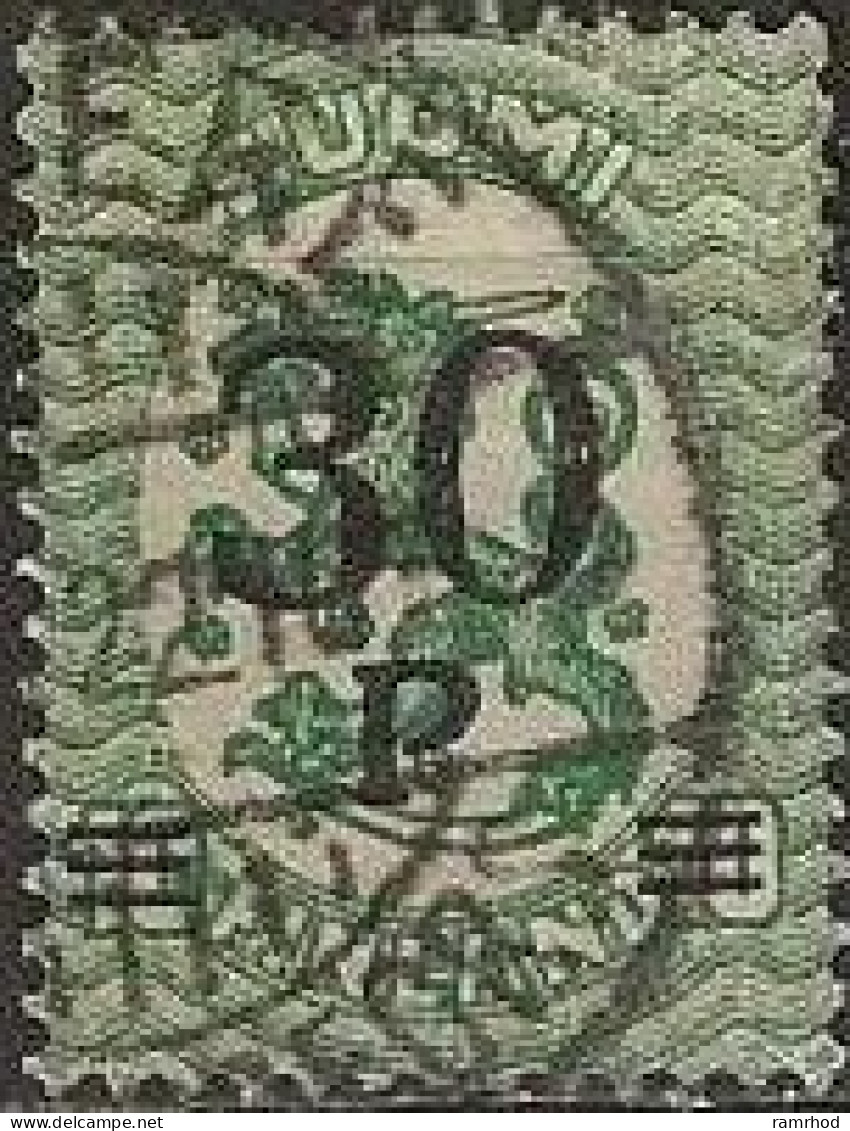 FINLAND 1921 Lion Surcharged - 30p. On 10p. - Green FU - Used Stamps