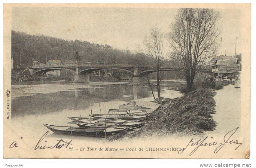CPA Du Tour De Marne   Pont De Chennevières 1903 - Champigny