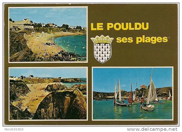 C 29.031.00.0.1297 - LE POULDU - Ses Plages - Voiliers - Multivues - Circulée 1979 -  Scan Recto-verso - Le Pouldu