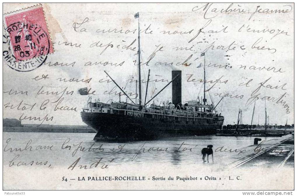 17 LA PALLICE-ROCHELLE SORTIE DU PAQUEBOT ORITA CARTE PRECURSEUR - Autres & Non Classés