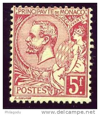 5F  Albert 1er,    Yv.  21*, Cote 120 €,   Très Frais à Moins Du 1/4 - Unused Stamps