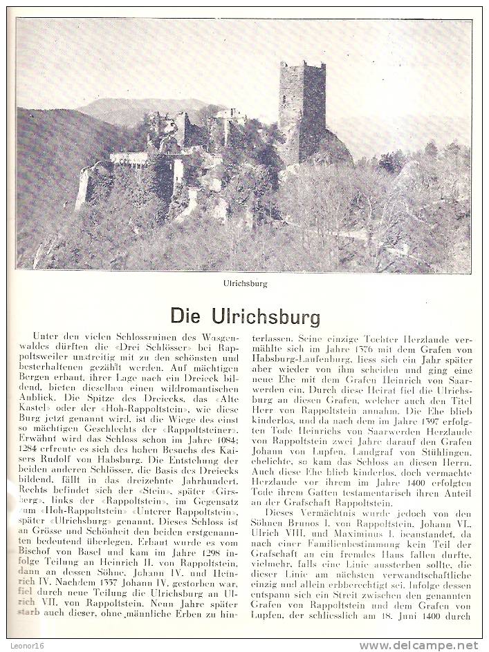 * ELSASS LAND - LOTHRINGER HEIMAT 1936 N°8 *(ALSACE LORRAINE) - MENSUEL DE 30 PAGES avec PHOTOS et TEXTES(Voir 14SCANS)