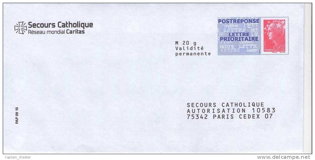 POSTREPONSE " SECOURS CATHOLIQUE " ( 10P287 -  BEAUJARD NEUF ) - Listos Para Enviar: Respuesta /Beaujard