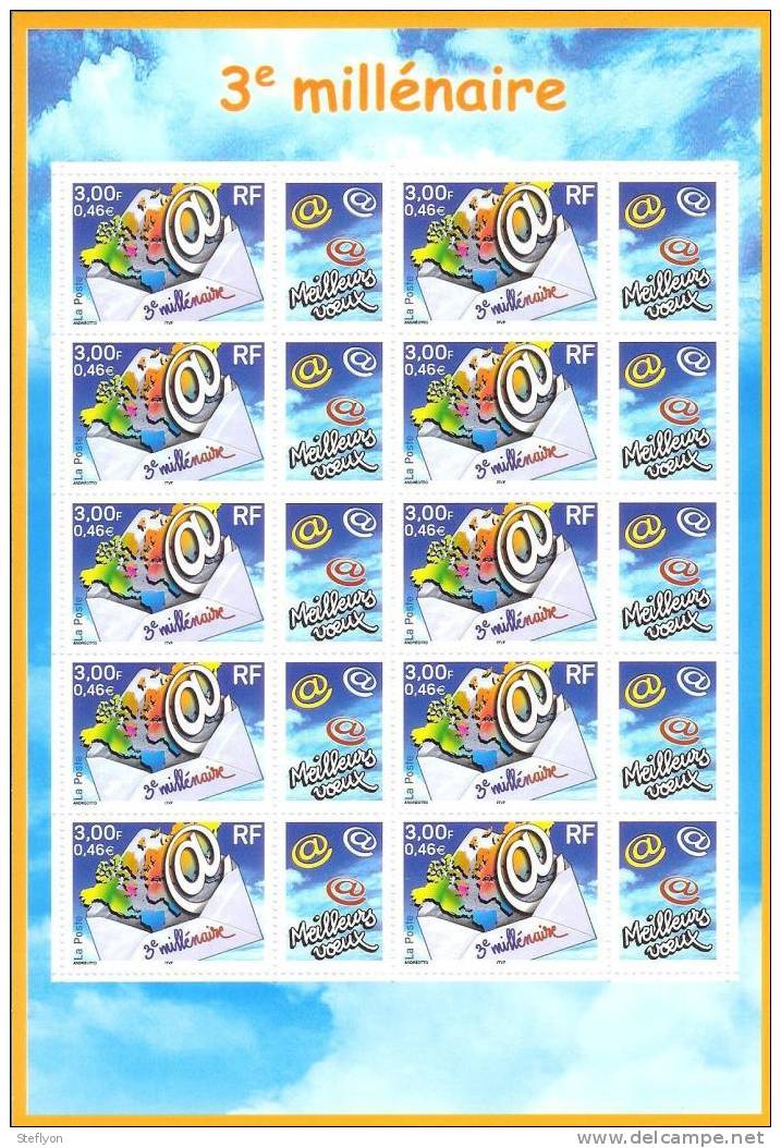 FRANCE YT F3365 - 3ème Millénaire, Feuillet De 10 Timbres _ 25% Cote - Sonstige & Ohne Zuordnung