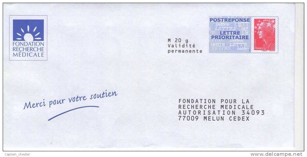 POSTREPONSE " FONDATION POUR LA RECHERCHE MEDICALE " ( 10P231 -  BEAUJARD NEUF ) - Listos Para Enviar: Respuesta /Beaujard