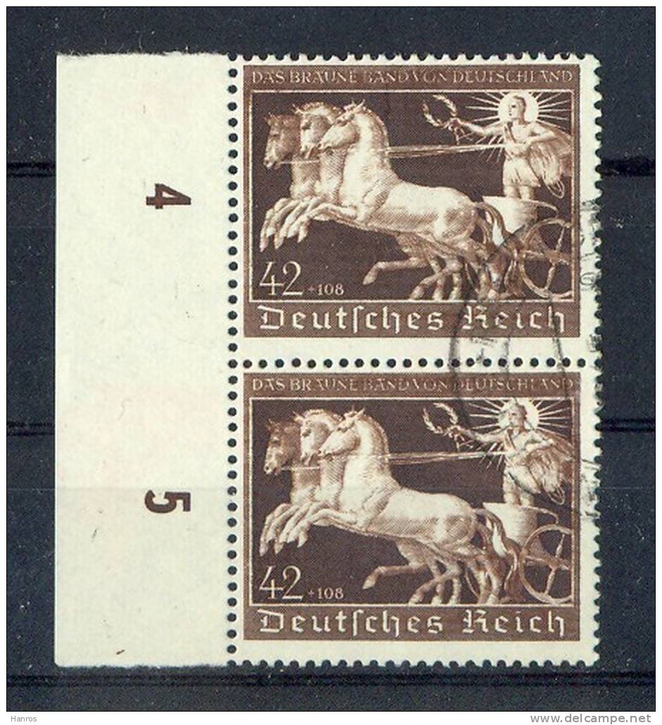 1940, 20. Juli. Galopprennen "Das Braune Band Von Deutschland", München-Riem 747 42+108 Pf, Gest. - Gebraucht