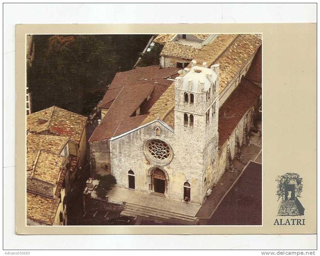 VECCHIA CARTOLINA DI  ALATRI CHIESA COLLEGIATA DI S MARIA MAGGIORE - Latina