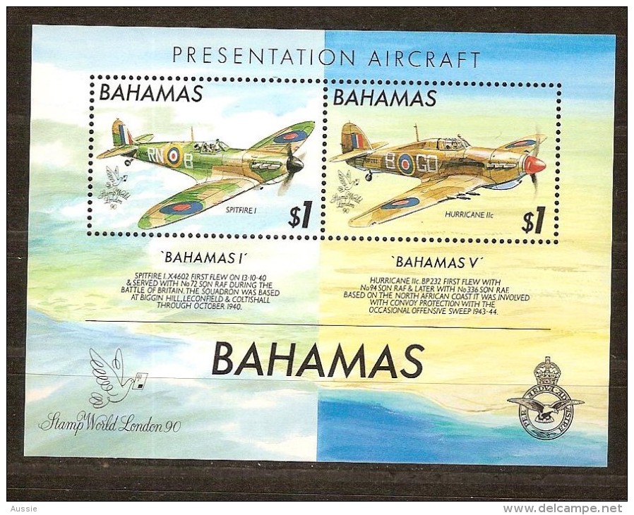 Bahamas 1990 Yvertn° Bloc 59 *** MNH Cote 16 Euro Avions Vliegtuigen Airplanes - Bahamas (1973-...)