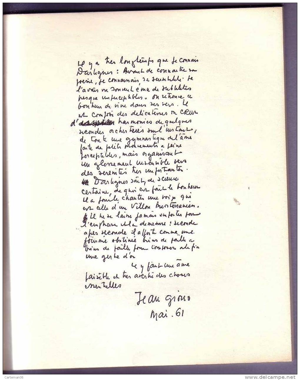 Livre - Poésie - En Vers... Mais Pas Contre Tous ! De F. Dartigues Intro De Jean Giono, Couverture De Bernard Buffet - Auteurs Français