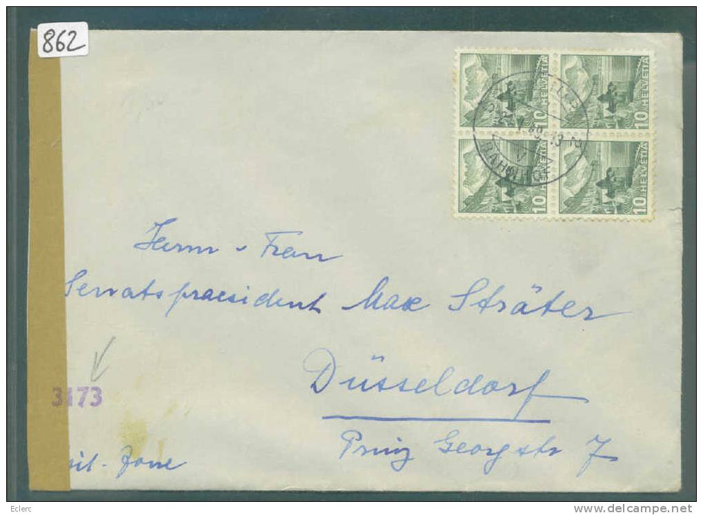 SUISSE  - LETTRE CENSUREE POUR L´ALLEMAGNE  - VOIR IMAGE POUR LES DETAILS - Storia Postale