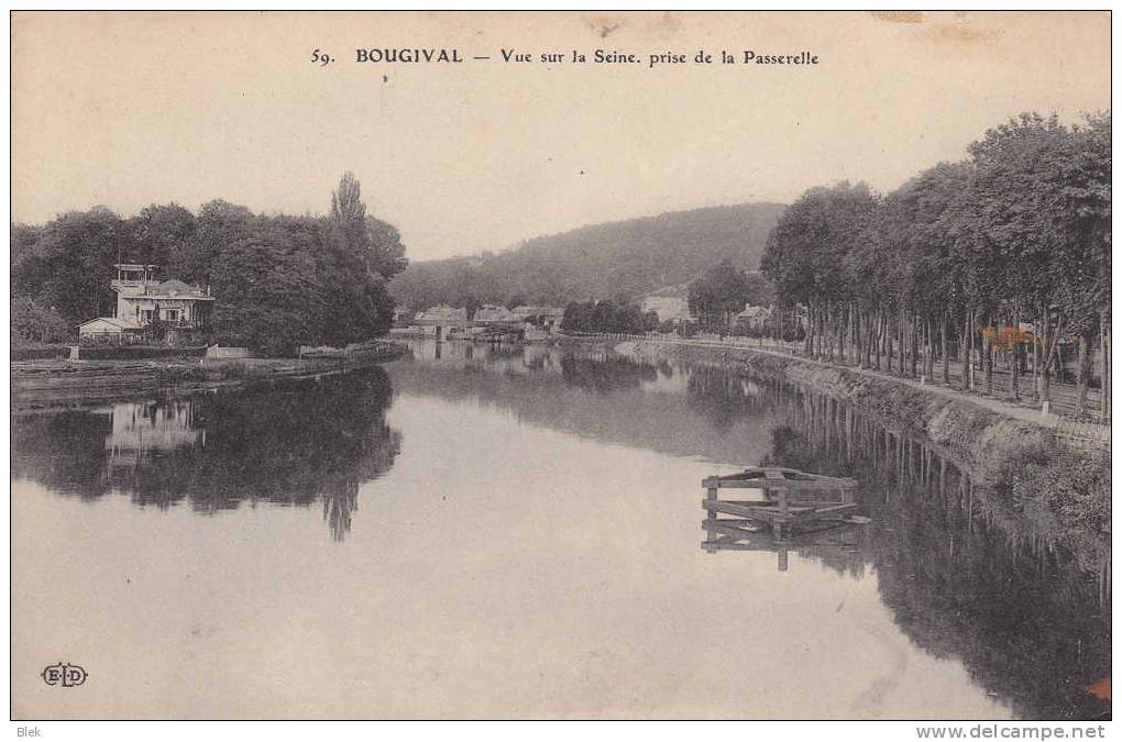 78.  Yvelines : Bougival : Vue Sur La Seine , Prise De La Passerelle . - Bougival