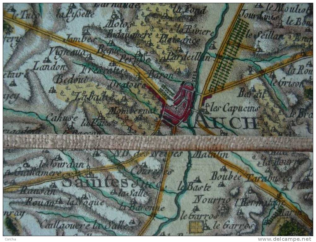 Carte De Cassini N° 74 AUCH Gers Montaigut Pavie Auterive Maubourguet Tillac Mirande Dépt 32 Gers - Cartes Géographiques