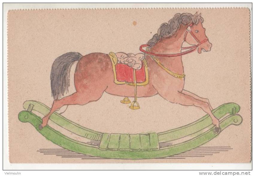 CARTE POSTALE RAPHAEL TUCK A COLORIER PAINTBOX CHEVAL DE BOIS BELLE CARTE - Tuck, Raphael