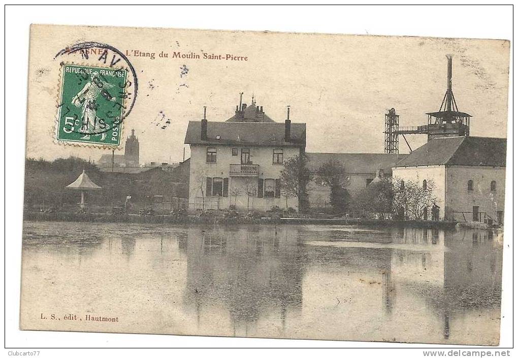 Avesnes-sur-Helpe (59) : L´Etang Et Le Moulin Saint-Pierre + En Arrière Plan Chevalet De Mine En 1909 (animée). - Avesnes Sur Helpe