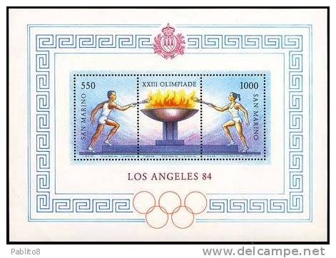 REPUBBLICA DI SAN MARINO 1984 OLYMPIC GAMES OLIMPIADI GIOCHI OLIMPICI LOS ANGELES BLOCCO FOGLIETTO SET BLOCK SHEET MNH - Blocchi & Foglietti