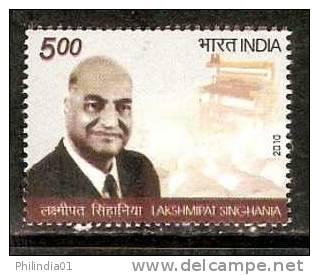 India 2010 Lakshmipat Singhania Famous People 1v MNH Inde Indien - Ungebraucht