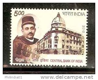 India 2010 Central Bank Of India Architecture Building Famous People 1v MNH Inde Indien - Neufs