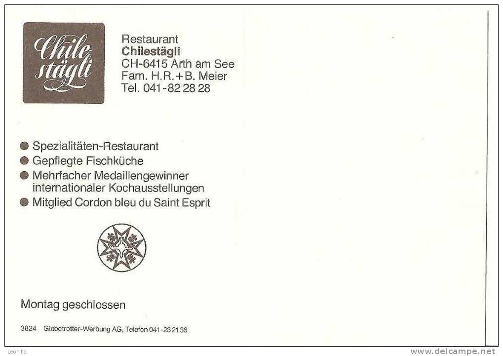 Restaurant Chilestägli Arth Am See Werbekarte Nicht Gefalzt - Autres & Non Classés