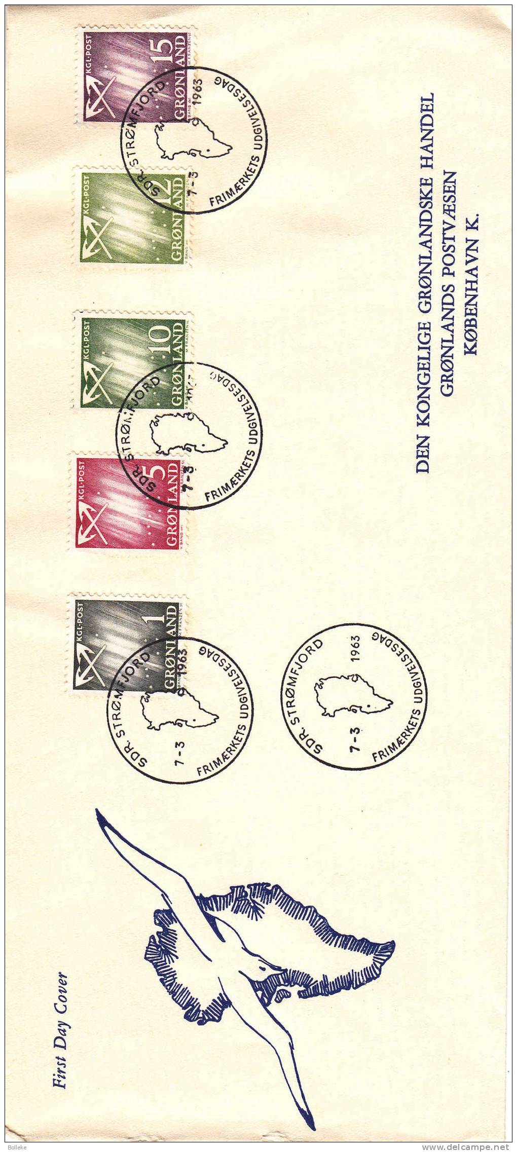 Groenland - Espace - Lumière Du Nord - Lettre De 1963 - Storia Postale