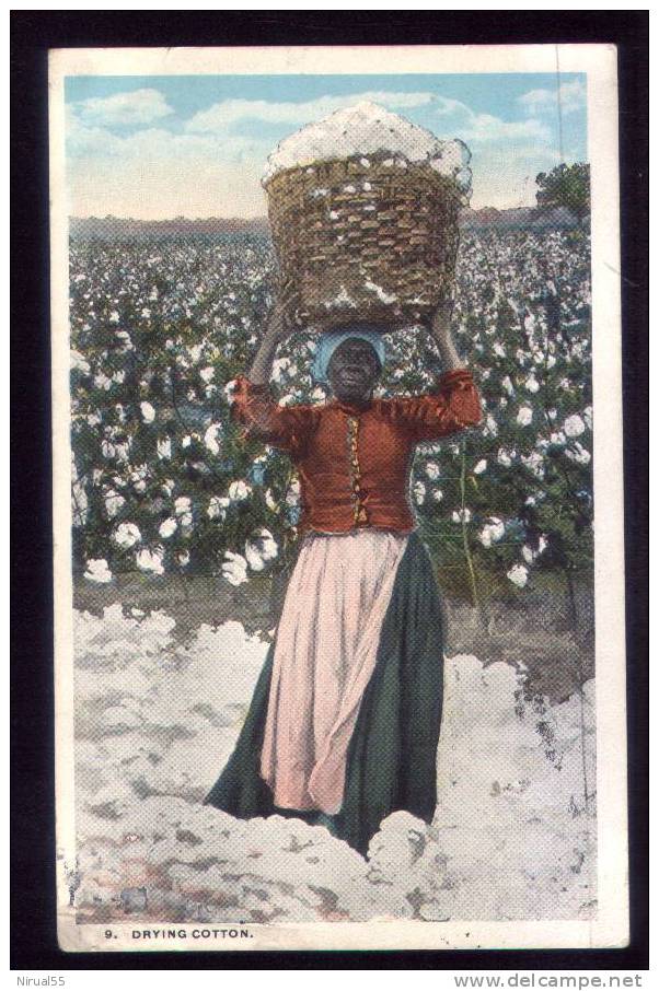 Etats Unis GEORGIA  Drying Cotton Porteuse De Coton 1919  Folklore Régionalisme Costume - Andere & Zonder Classificatie