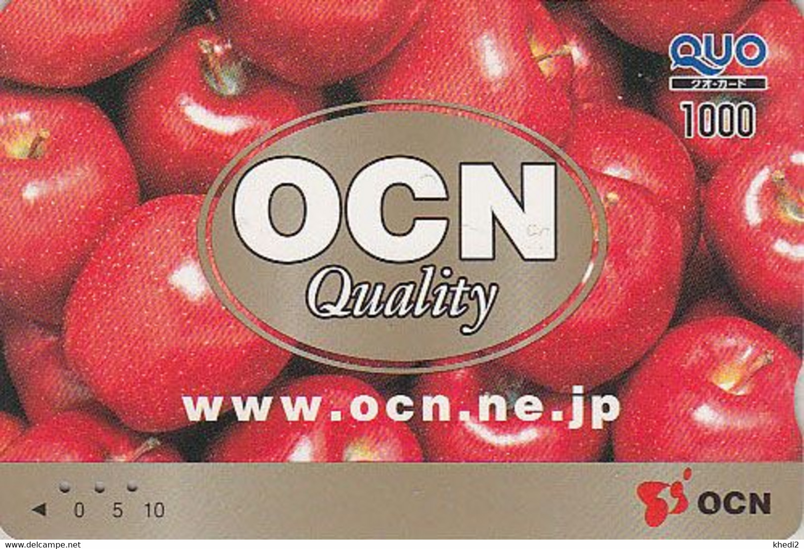 Carte Prépayée Japon - Fruit Pommes Pomme OCN Quality - Apple Fruits Japan Prepaid Quo Card - Apfel - Alimentación