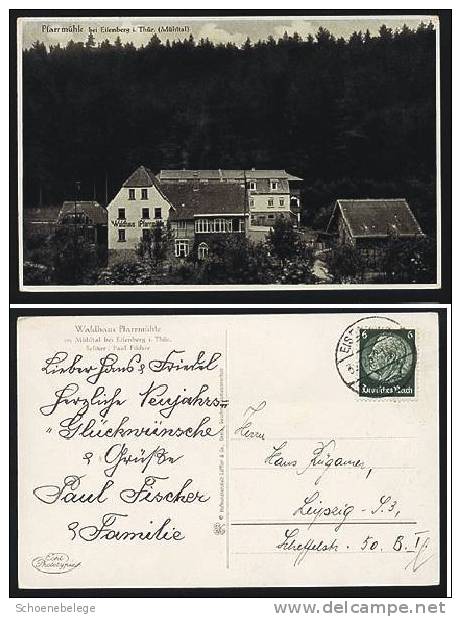 A256) Pfarrmühle Bei Eisenberg Mühltal 1937 S/w Karte - Eisenberg