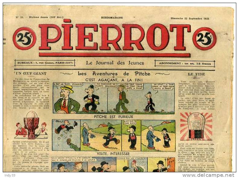 - PIERROT N°38 1935 - Pierrot