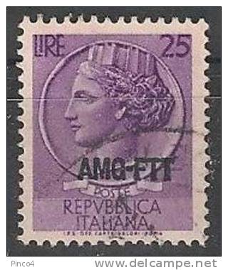 TRIESTE A  25 LIRE ITALIA TURRITA 1953-54 - Gebraucht