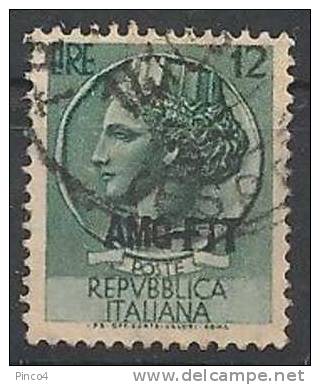 TRIESTE A  12 LIRE ITALIA TURRITA 1953-54 - Afgestempeld
