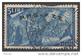 TRIESTE A  5 LIRE RISORGIMENTO 1948 - Afgestempeld