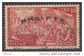 TRIESTE A  10 LIRE RISORGIMENTO 1948 - Oblitérés