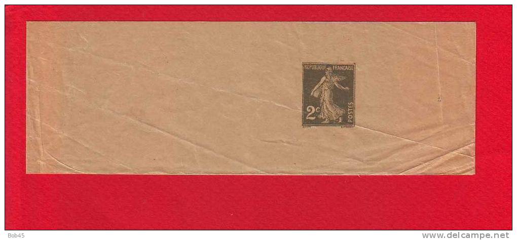 118 - Entier Postal Type Semeuse Fond Plein Inscription Maigre 2 C Vert Foncé N° 348 (Y&T 278-BJ1) - Bandes Pour Journaux