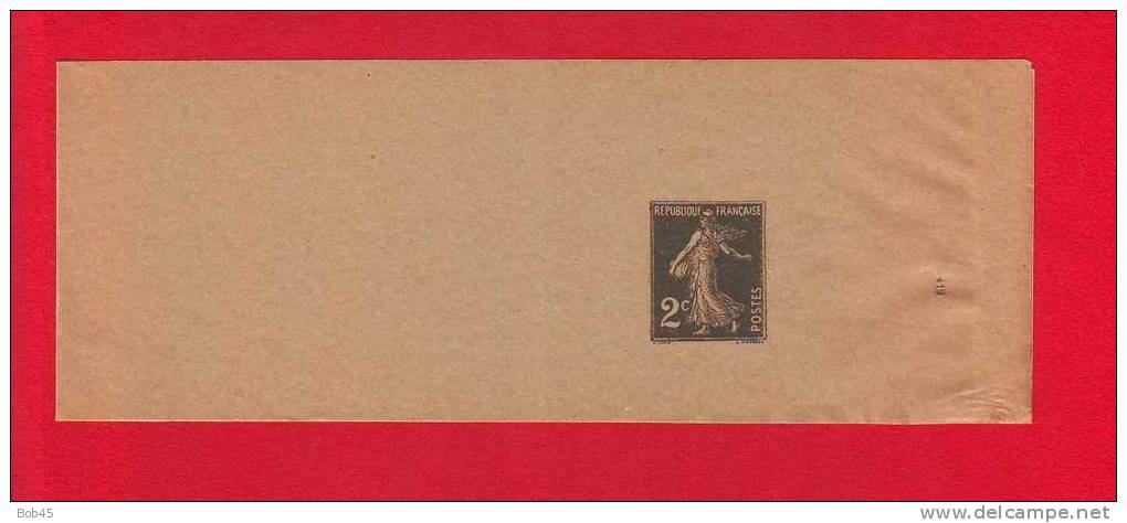119 - Entier Postal Type Semeuse Fond Plein Inscription Maigre 2 C Vert Foncé N° 419 (Y&T 278-BJ1) - Bandes Pour Journaux