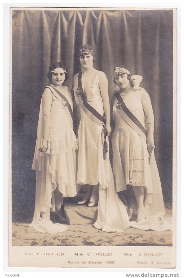 Chalon Sur Saône - Carnaval - Reines 1930 - Carte-Photo Dos NonCP - Chalon Sur Saone