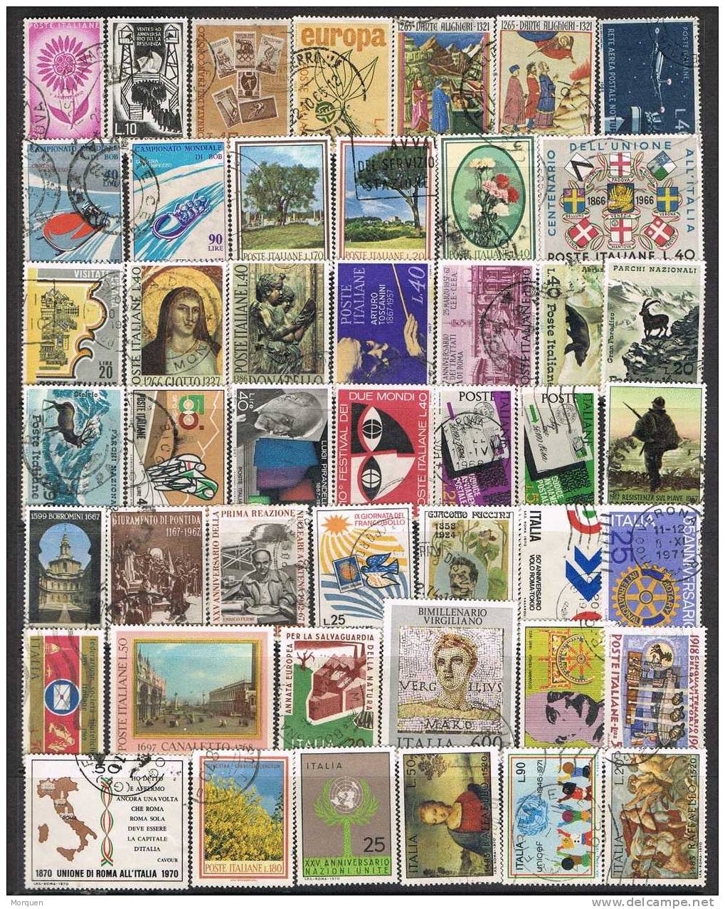 ITALIA, 46 Sellos Usados. Lote Num 3 - Collections