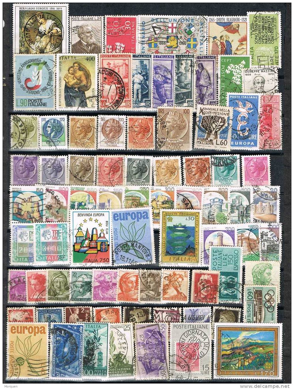 ITALIA, 78 Sellos Usados. Lote Num 7 - Collections