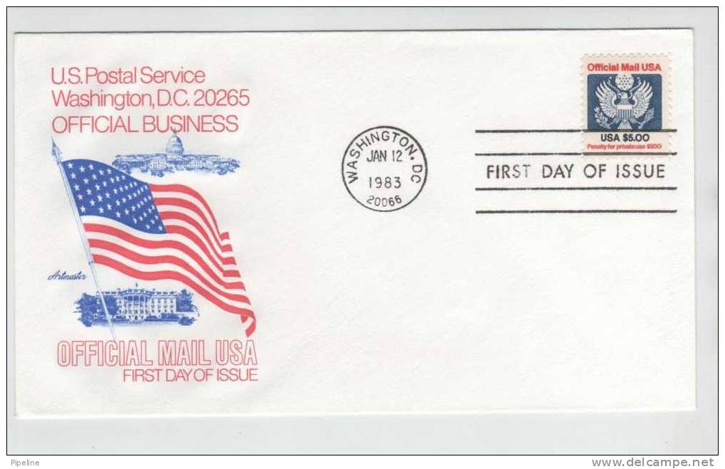 USA FDC 12-1-1983 Set Of 7 Stamps OFFICIAL MAIL USA On 3 Covers With Cachet - 1981-1990