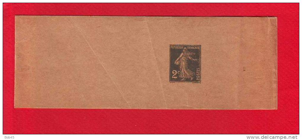 122 - Entier Postal Type Semeuse Fond Plein Inscription Maigre 2 C Vert Foncé N° 448 (Y&T 278-BJ1) - Newspaper Bands