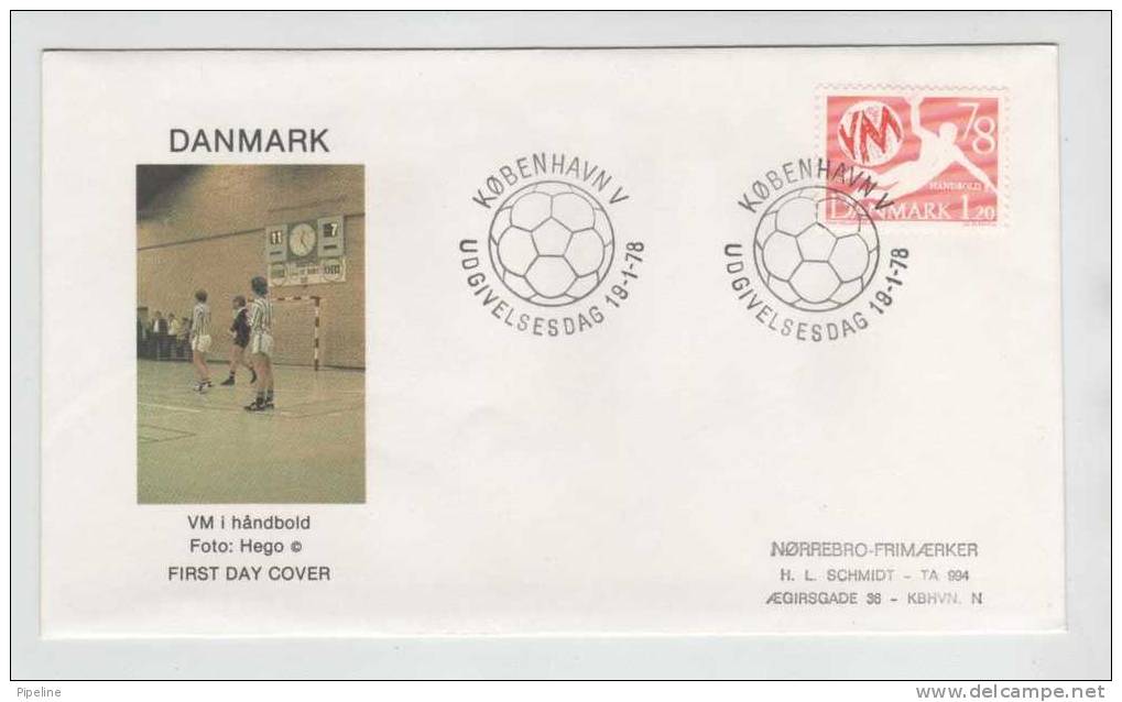 Denmark FDC 18-1-1978 WORLD Championship Hand Ball With Cachet - Hand-Ball