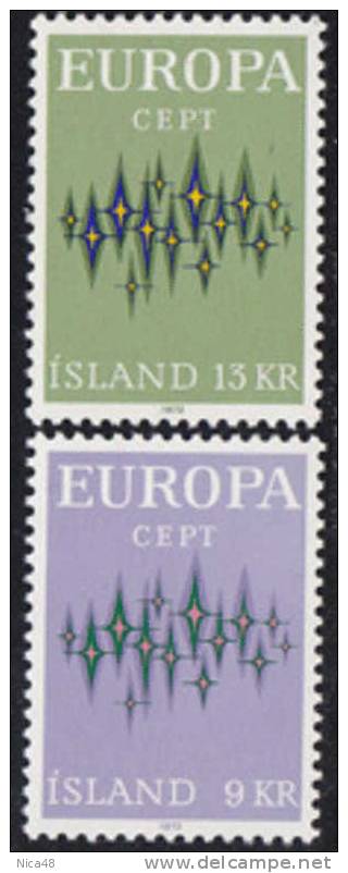 Europa  1972 Nuovi Islanda Serie Completa - 1972