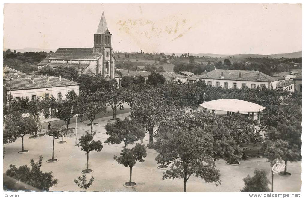 Algérie,Médéa,afrique Du Nord,vue Sur La Grande Place,église,édition Réal Photo Rare - Medea