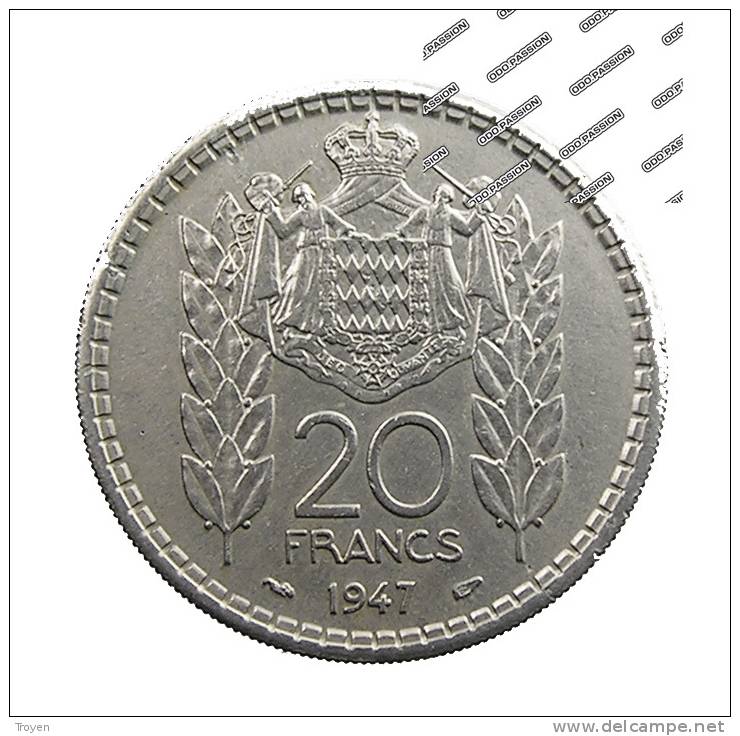 Monaco - 20 Francs - 1947 -  Ni.-  TTB - 1922-1949 Louis II