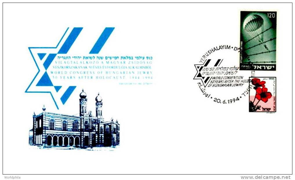 Israel Judaica, 50th Of The Hungary Jewish People-Shoa, Special Cover 1994 - Judaika, Judentum