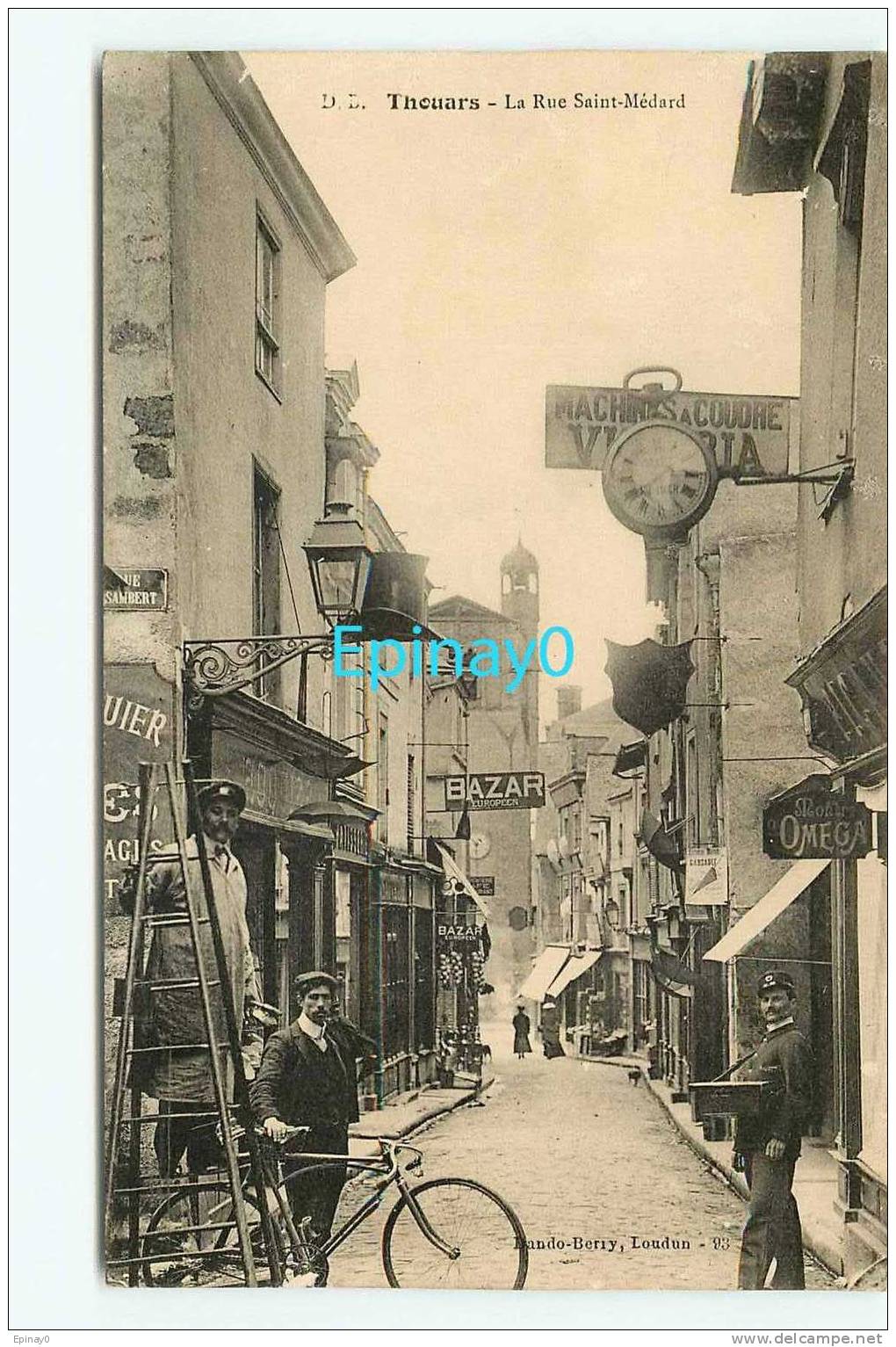 B - 79 - THOUARS - La Rue Saint Médard - édit. Dando Berry - CYCLE - VELO - BICYCLETTE - FACTEUR - POSTE - Thouars