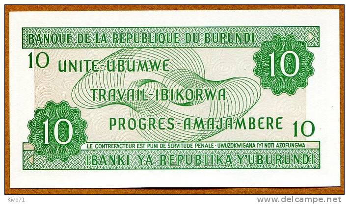 **NOUVEAU** 10 Francs  "Burundi"  1er Novembre 2007  UNC    Ble 10 - Burundi